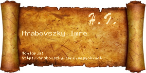 Hrabovszky Imre névjegykártya