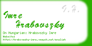 imre hrabovszky business card